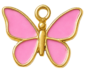 Pink and gold butterfly charm