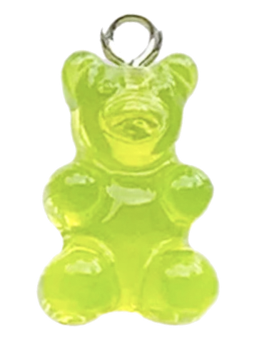 Neon yellow gummy bear charm