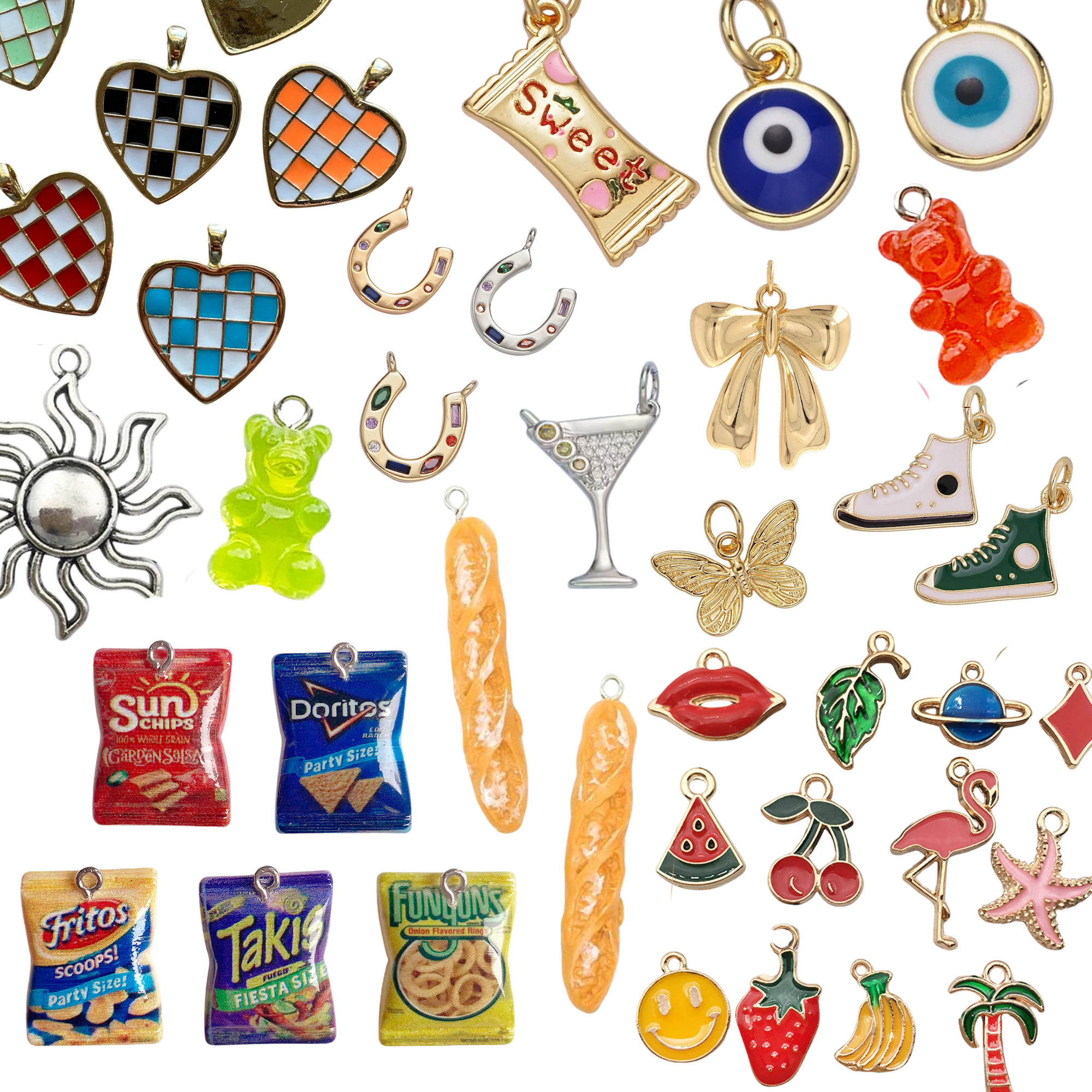 Variety of Multicolored Charms