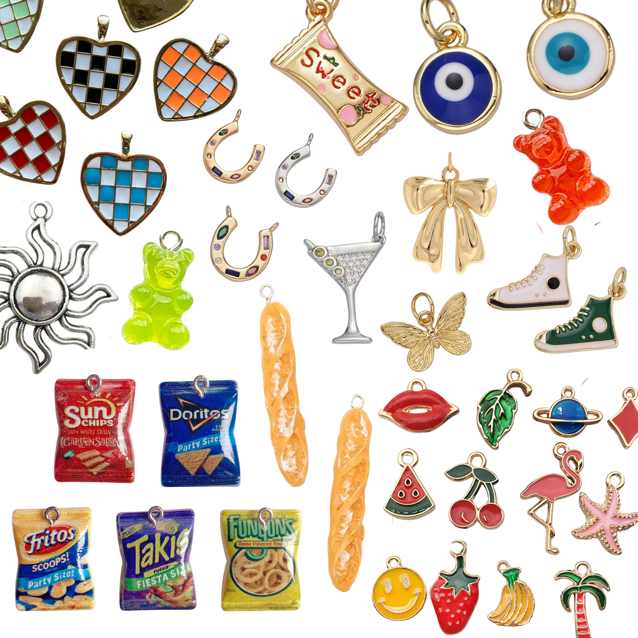 Variety of Multicolored Charms