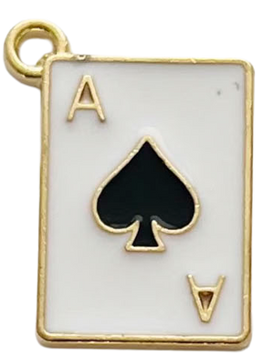 Ace of spade playing card charm