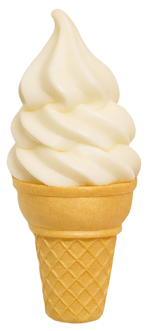 soft vanilla ice cream cone